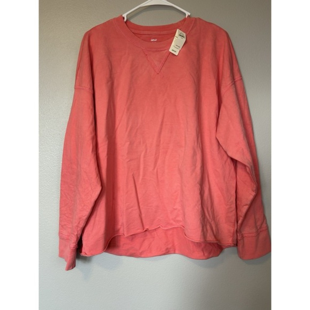 NEW Aerie Coral L/S High Low Oversized Sweater Medium Lightweight Athleisure - Picture 2 of 7